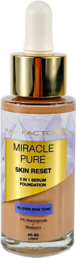 Max Factor Miracle Pure Skin Reset Serum Foundation 40-60 Light 30ml