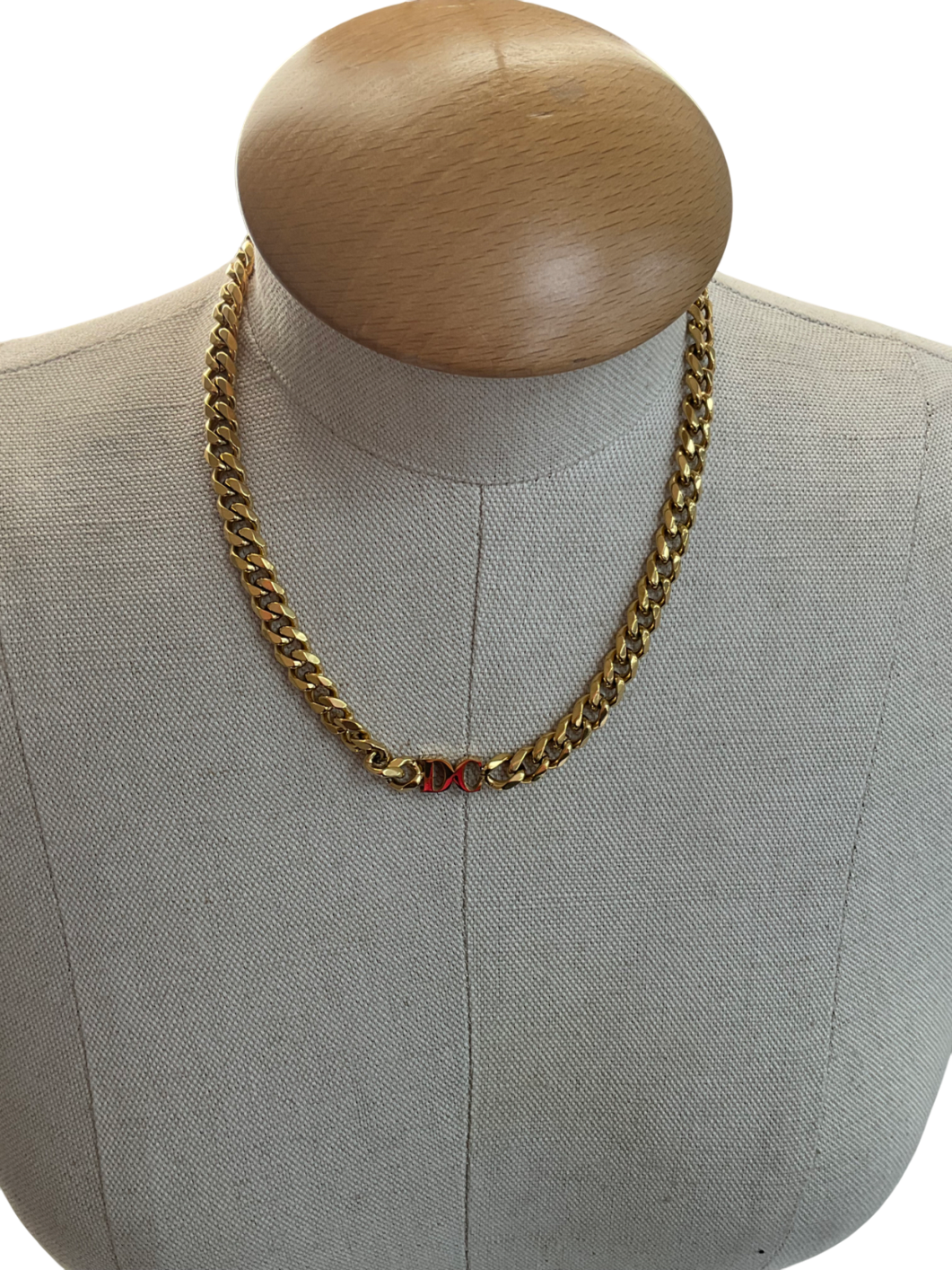 Abbott Lyon Metallic Dc Initial Interlock Choker Necklace