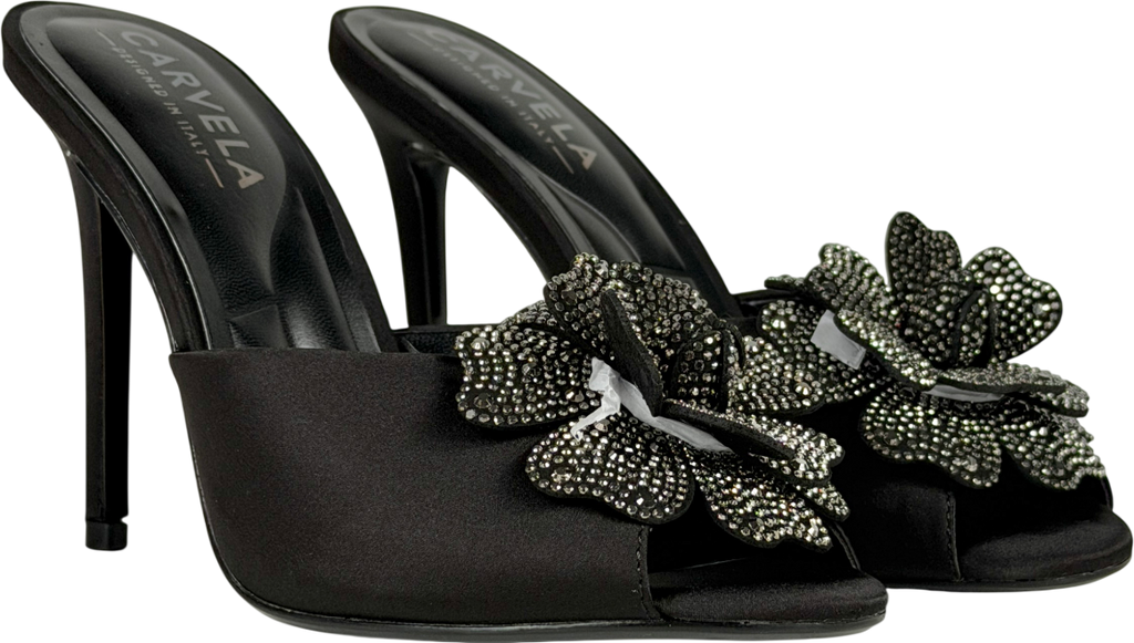 Carvela Black Fiore Mule Heel UK 6 EU 39 👠