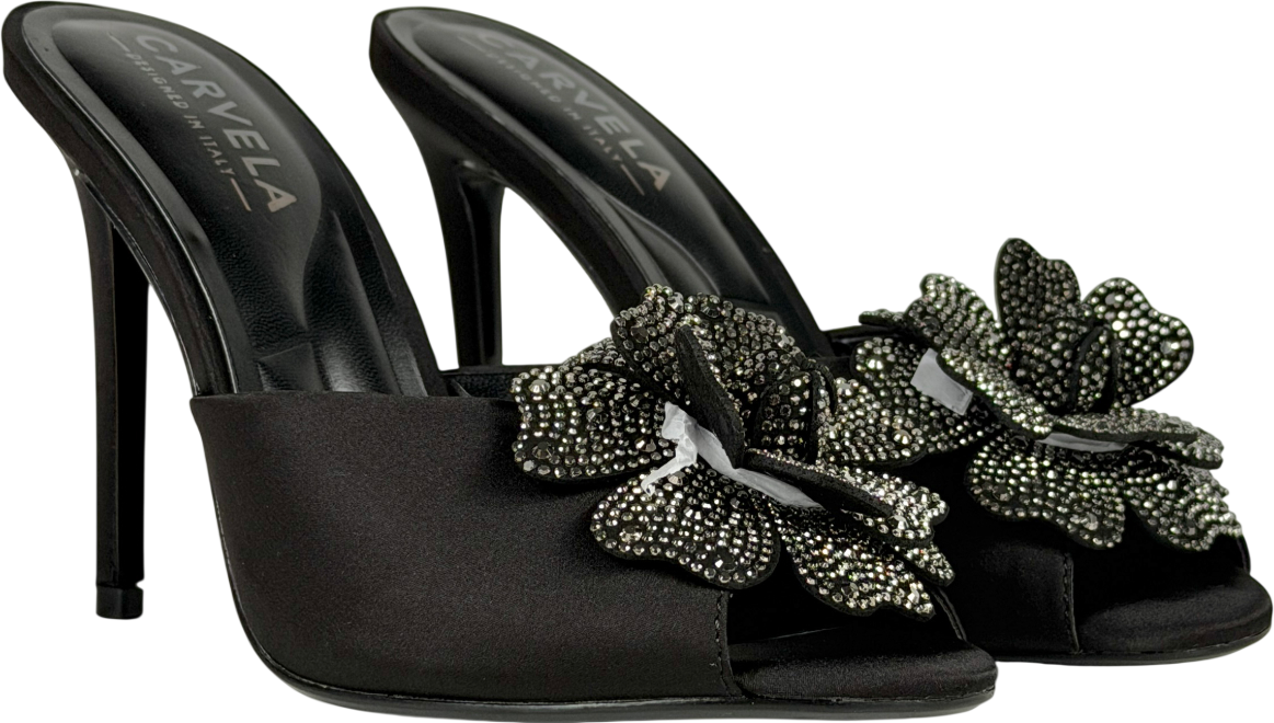 Carvela Black Fiore Mule Heel UK 6 EU 39 👠