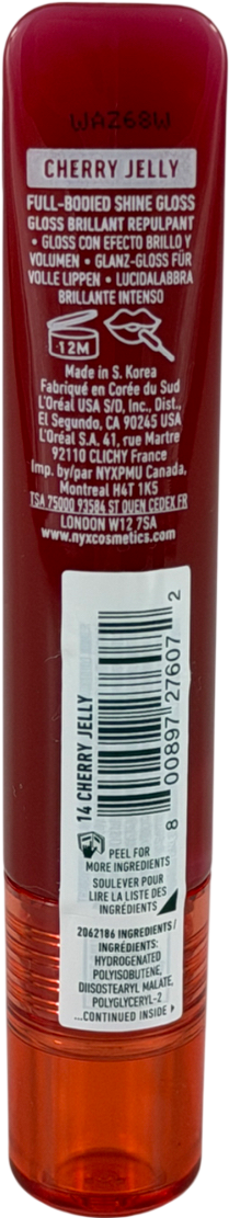 NYX Jelly Job, Full-bodied Shine Gloss, Lip-smoothing Shine Cherry Jelly 7.5ml