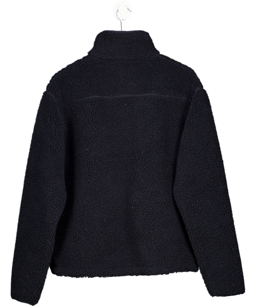 THE MERCER BRAND Dark Navy Blue The Mercer Wool Teddy Full Zip Top UK S