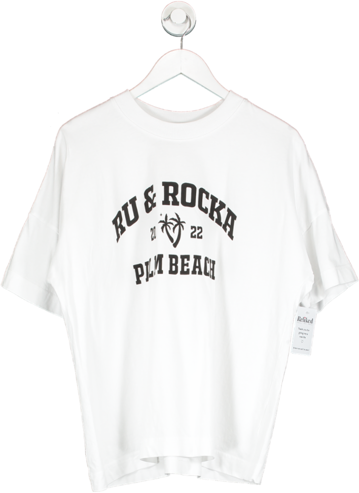 Ru & Rocker White Palm Beach Tee UK M