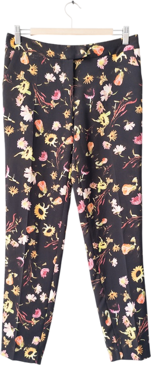 MOSCHINO Black Cheap & Chic Floral Tapered Cigarette Trouser UK 8