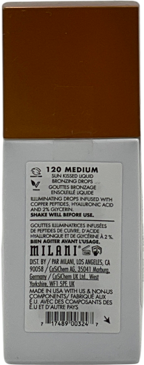 Milani Conceal + Perfect Sun Kissed Liquid Bronzing Drops 120 Medium 30ml