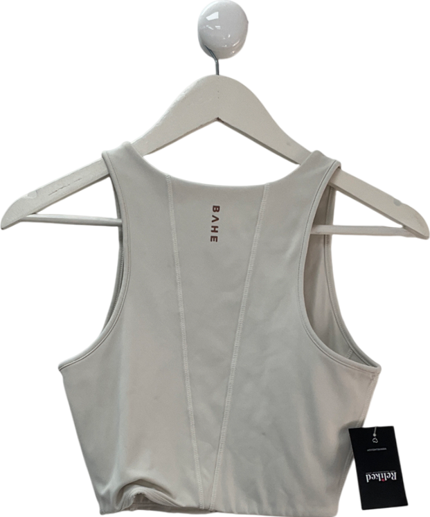 bahe Cream Reforma High Neck Longline Crop Coconut UK S