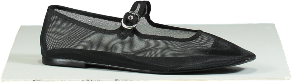 Zara Black Mesh Pointed Flats UK 7 EU 40