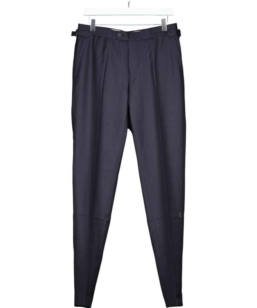 Suit Supply Blue Bird's Eye Slim Leg Straight Suit Trousers W30