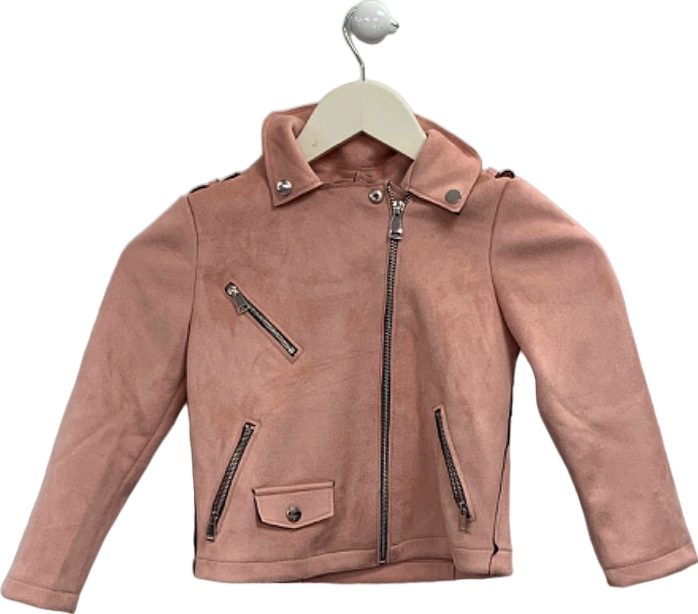 River Island Pink Biker Jacket 4/5 Yrs