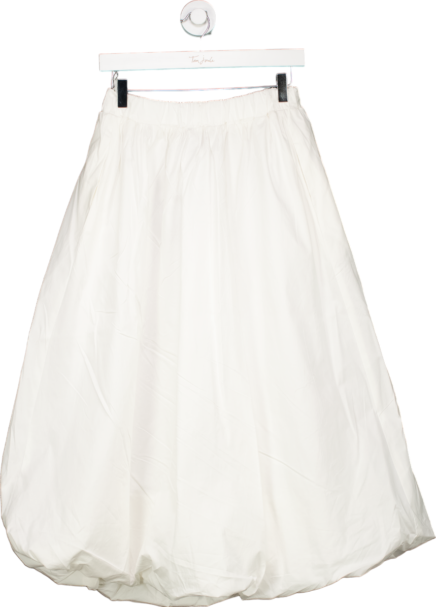 New Look White Bubble Hem Midi Skirt UK 8