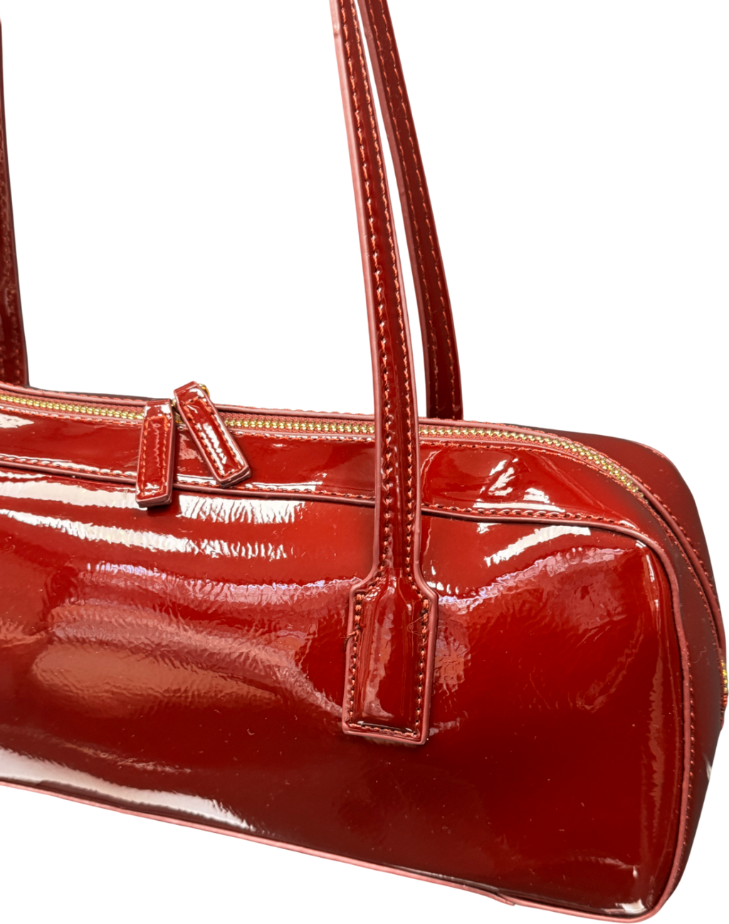 ASOS Burgundy Red Patenet Shoulder Bag