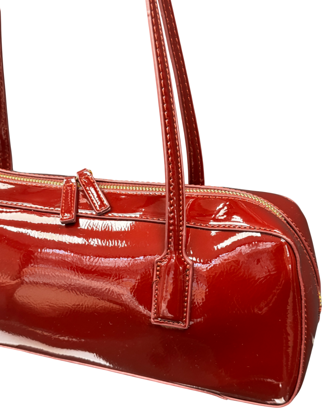 ASOS Burgundy Red Patenet Shoulder Bag