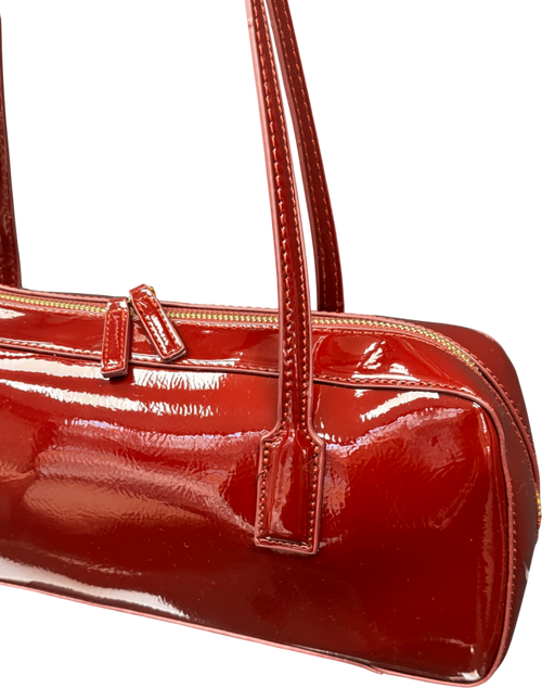 ASOS Burgundy Red Patenet Shoulder Bag