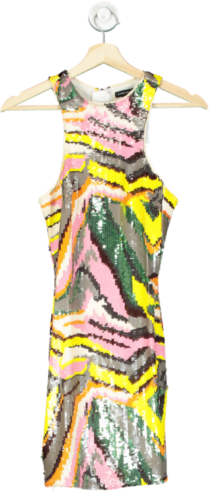 Karen Millen Multi Colour Sequin Dress UK 6