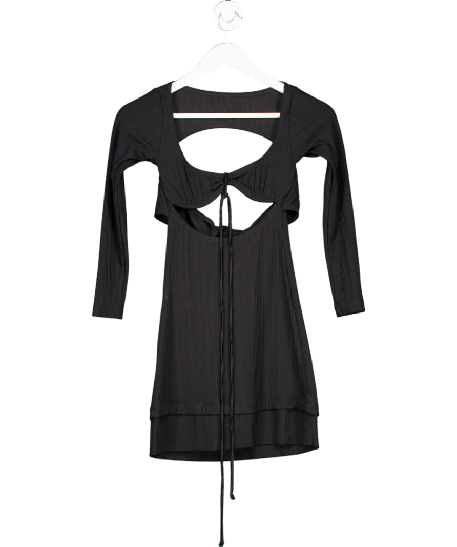 Leslie Amon Black Luna Cut Out Mini Dress UK S