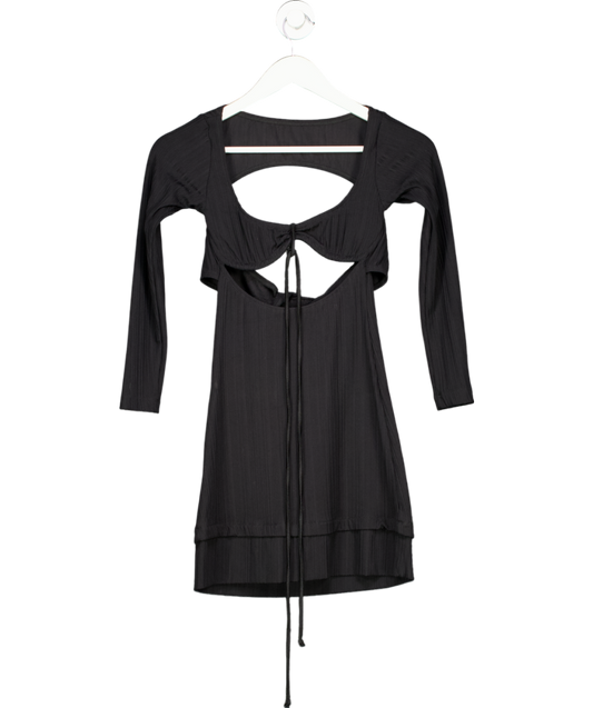 Leslie Amon Black Luna Cut Out Mini Dress UK S