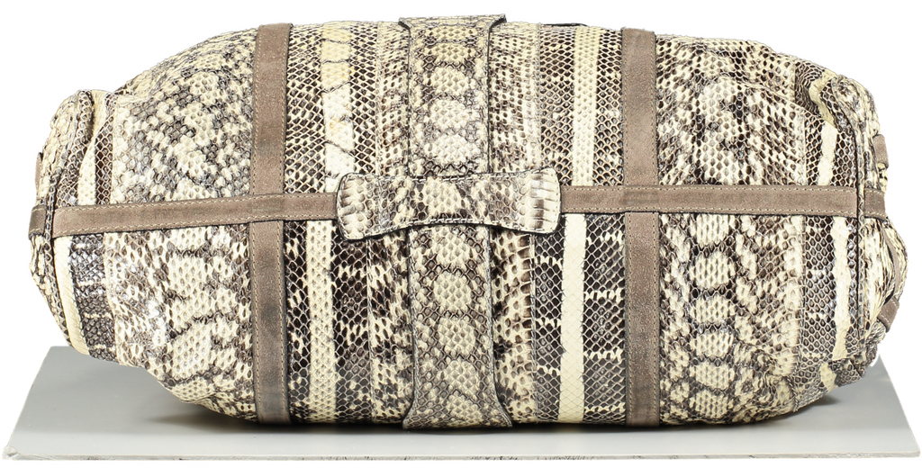 Jimmy Choo Beige Riki Snakeskin Hobo Handbag