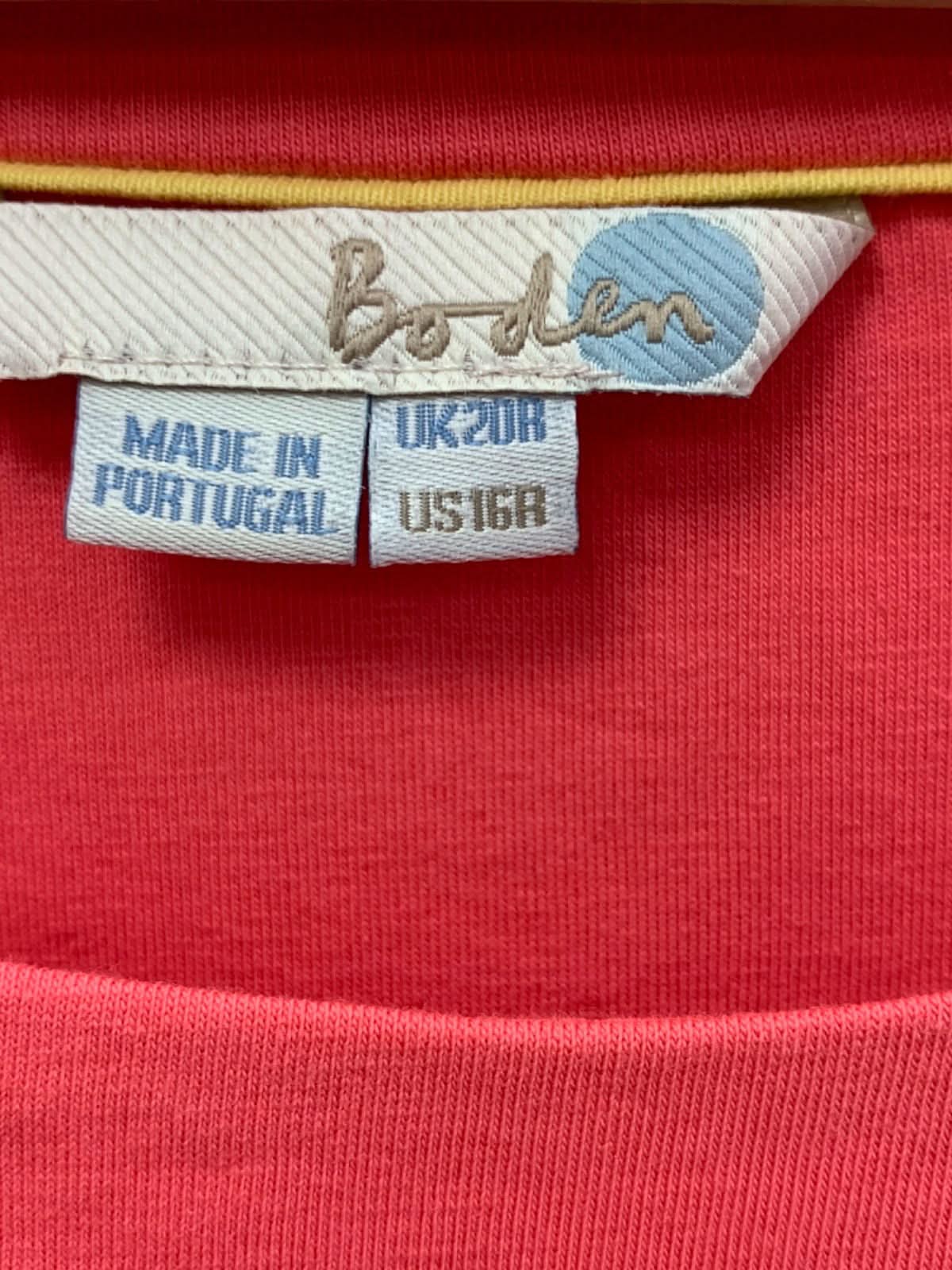 Boden Red Short Sleeve Gathered Side Dress UK 20