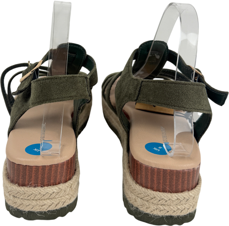 DUNLOP Green 'alani' Flatform Sandals UK 8 EU 41 👠