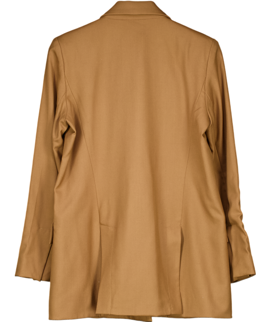 ST. AGNI Beige Camel Double Breasted Wool Blazer UK S