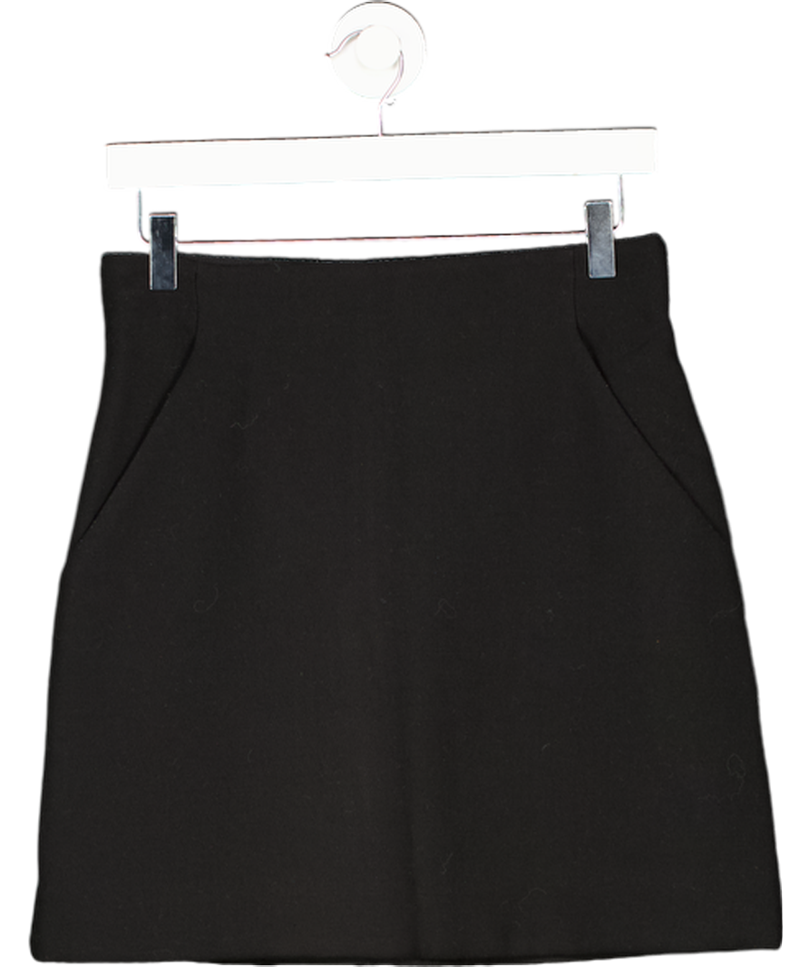 & Other Stories Black Viscose Blend Mini Skirt With Pockers UK 8