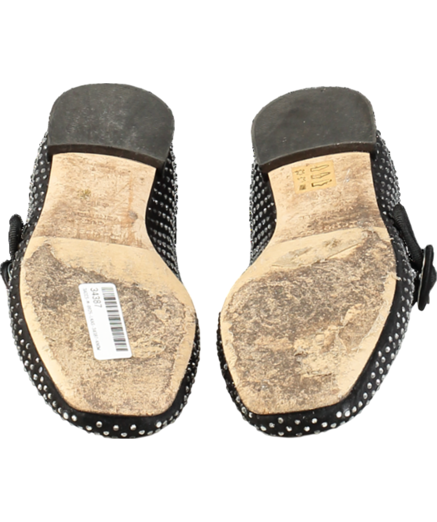 Repetto Paris Black Crystal Embellished Georgia Square-toe Mary Janes UK 5.5 EU 38.5 👠