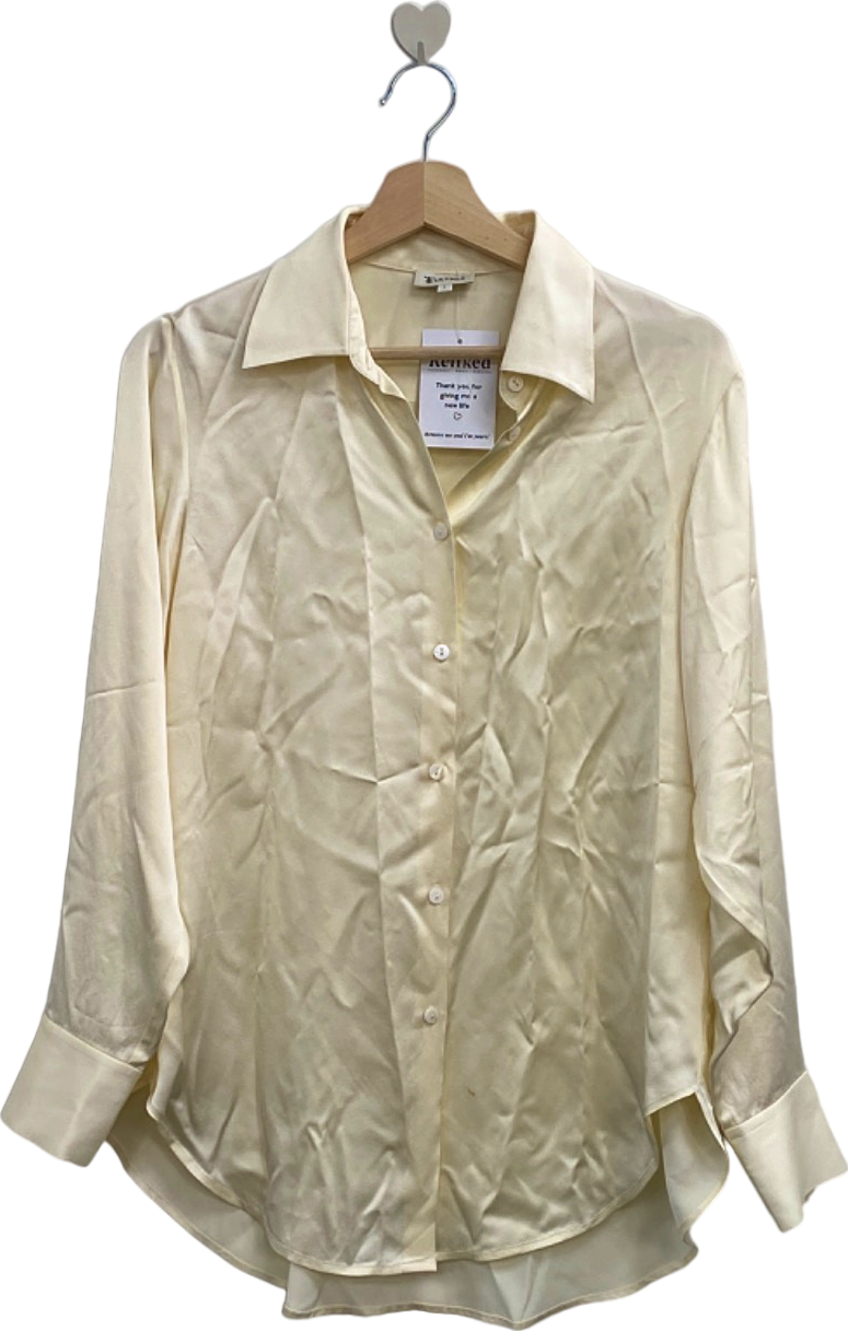 LilySilk Cream Classic Silk Shirt UK Size 10