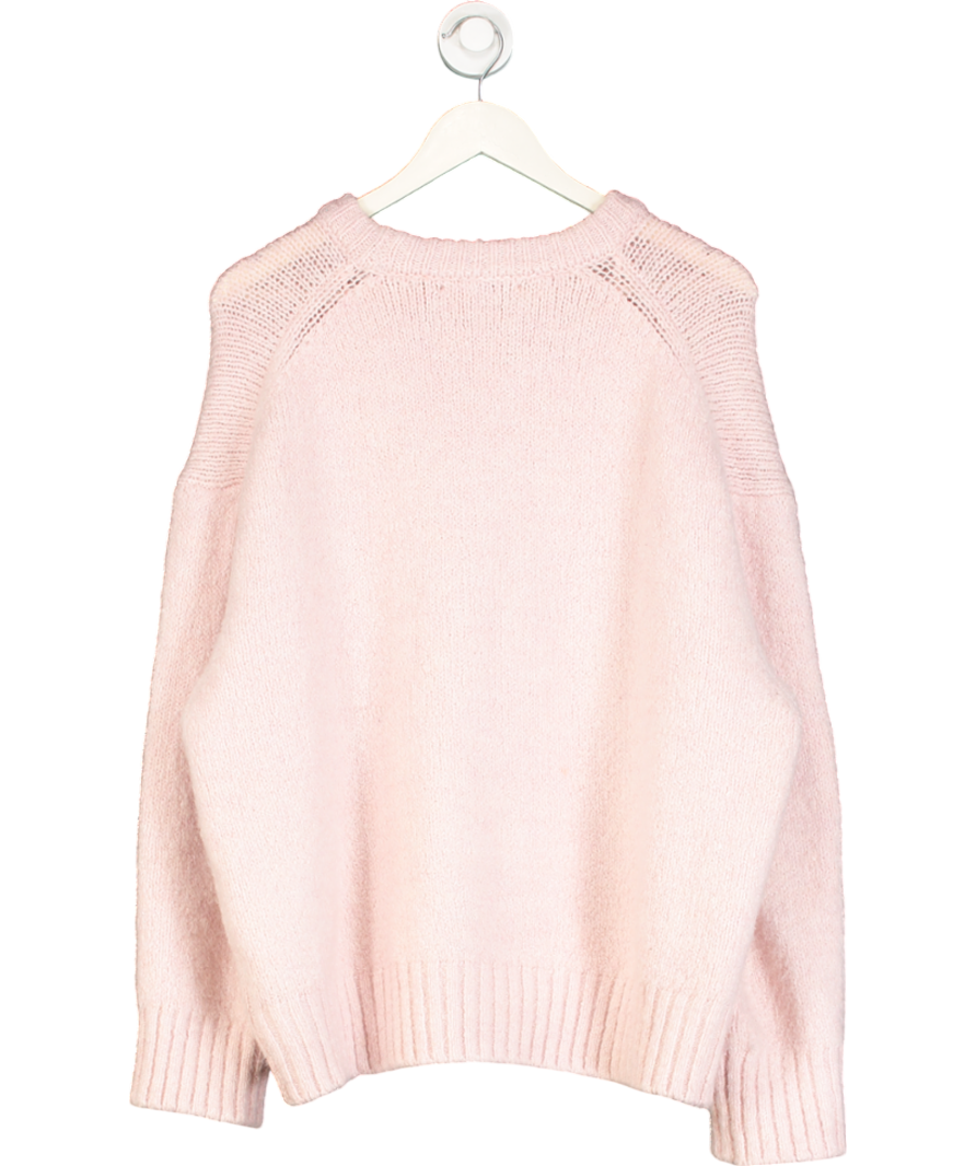 ZARA Pink Chunky Knit Boxy Fit Jumper UK L