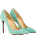 Christian Louboutin Aqua Blue 100 Suede Point-toe Pumps UK 3.5 EU 36.5 👠