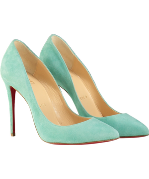 Christian Louboutin Aqua Blue 100 Suede Point-toe Pumps UK 3.5 EU 36.5