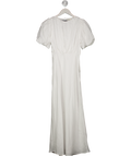 DISSH White Linen Lined Puff Sleeve Midi Dress UK 8