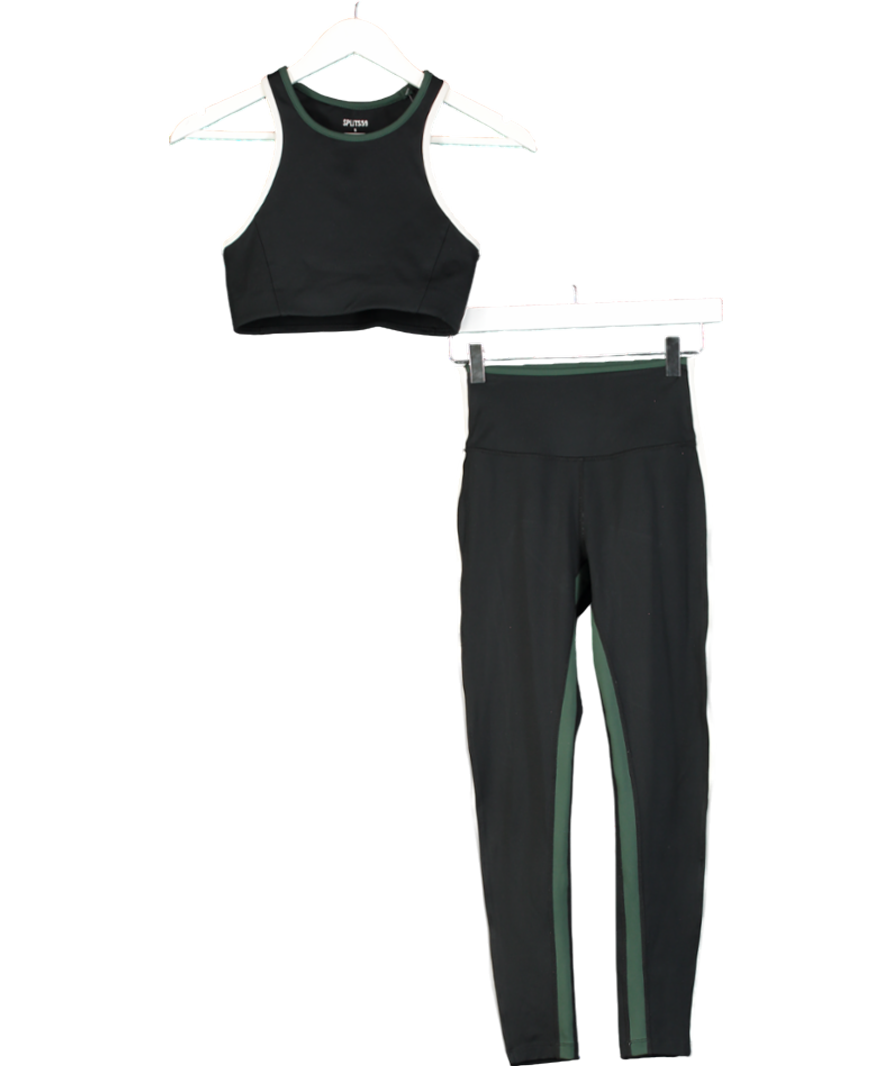 Splits59 Black Airweight High Waist Legging & Tank Top UK S