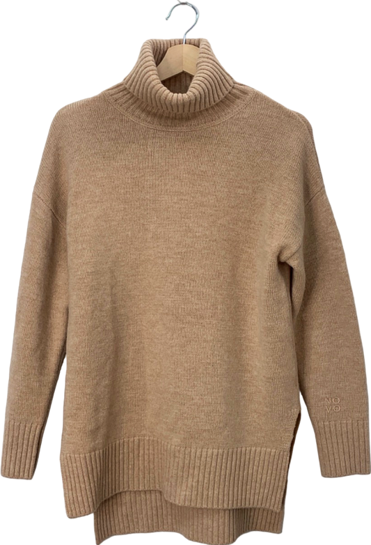 NOVO Beige Turtleneck Merino Wool Sweater Size W6