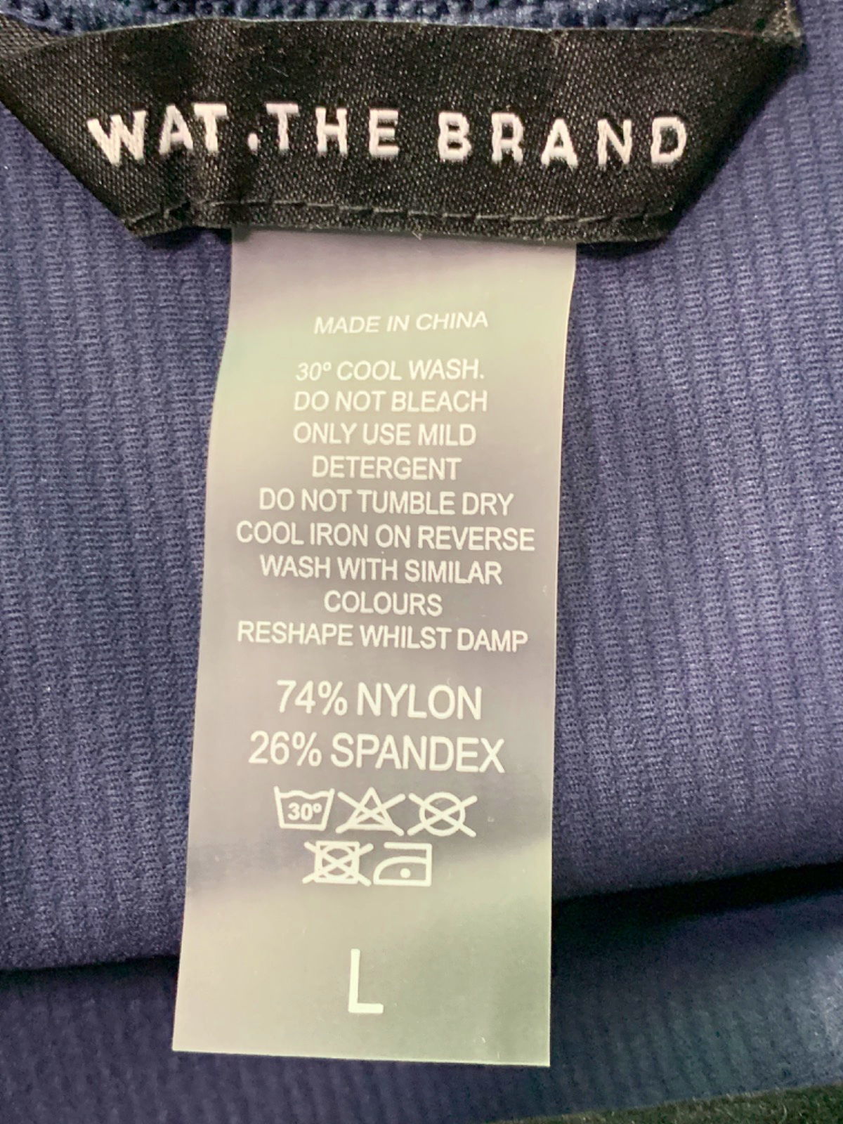 WAT.THE.BRAND Navy Blue Ribbed Crop Top L