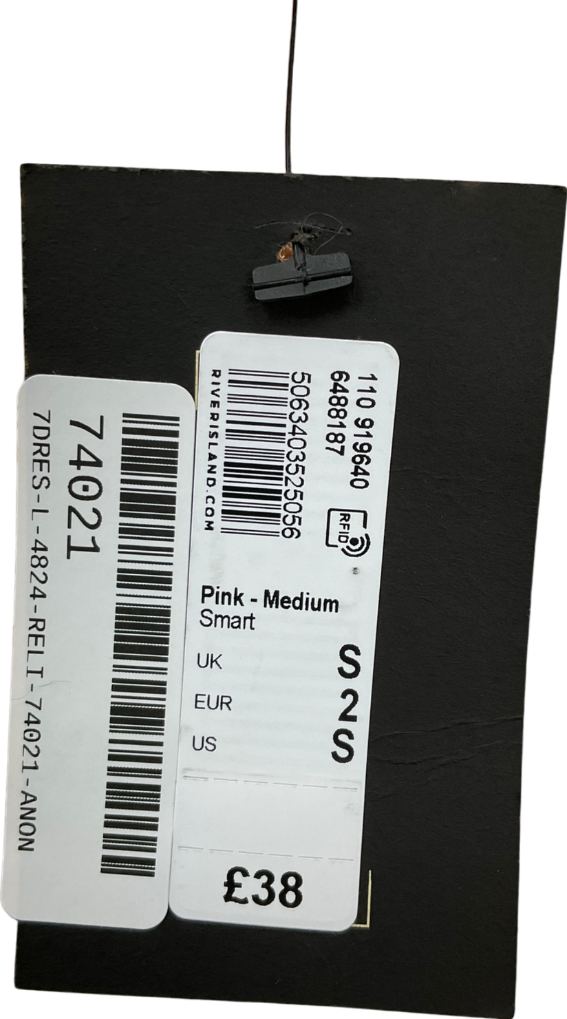 River Island Rose Gold Shoulder Detail Sequin Mini Dress UK S