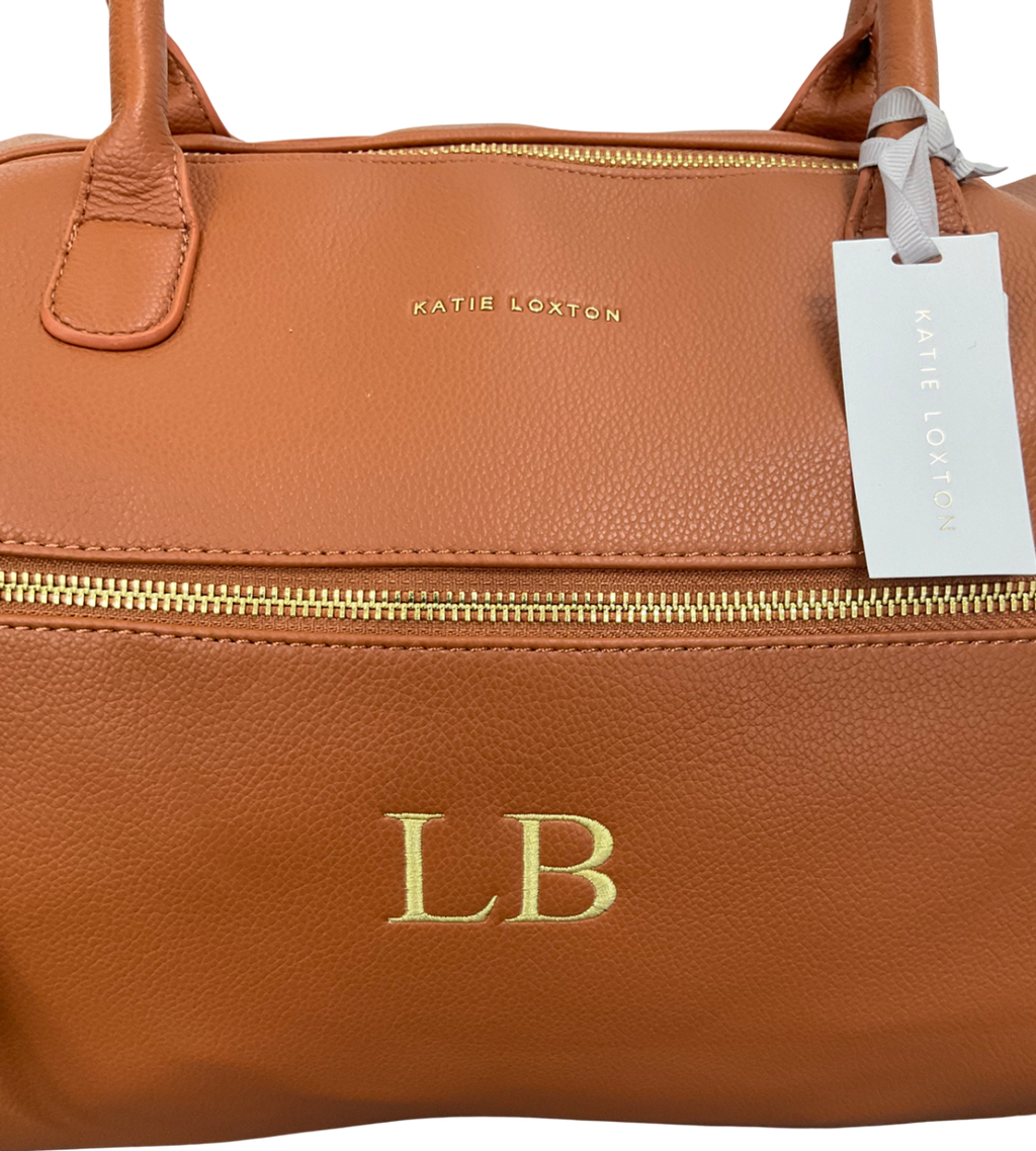 Katie Loxton Brown Large Weekend Bag With "LB" Monogram