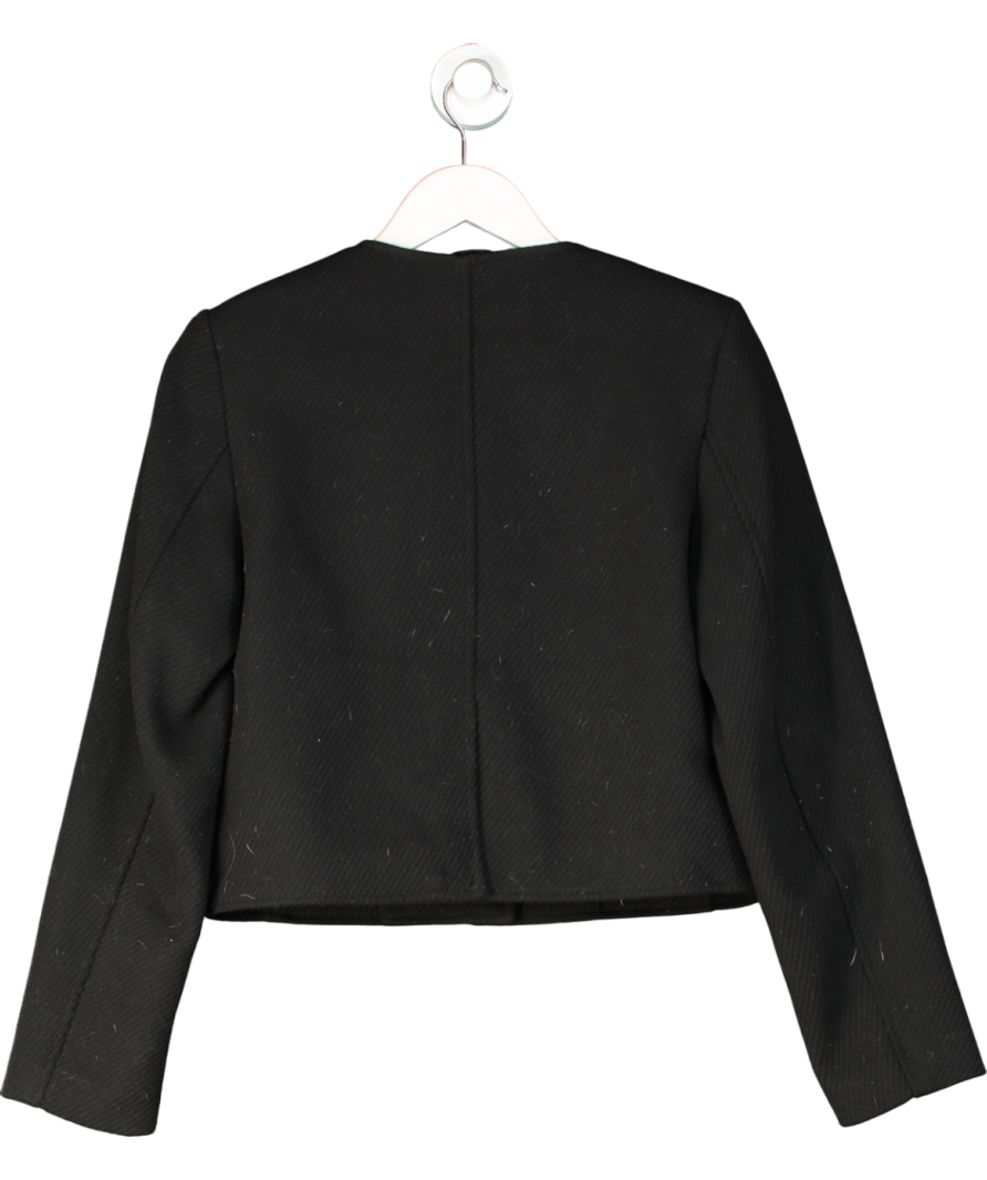 H&M Black Wool Blend Boxy Jacket UK S