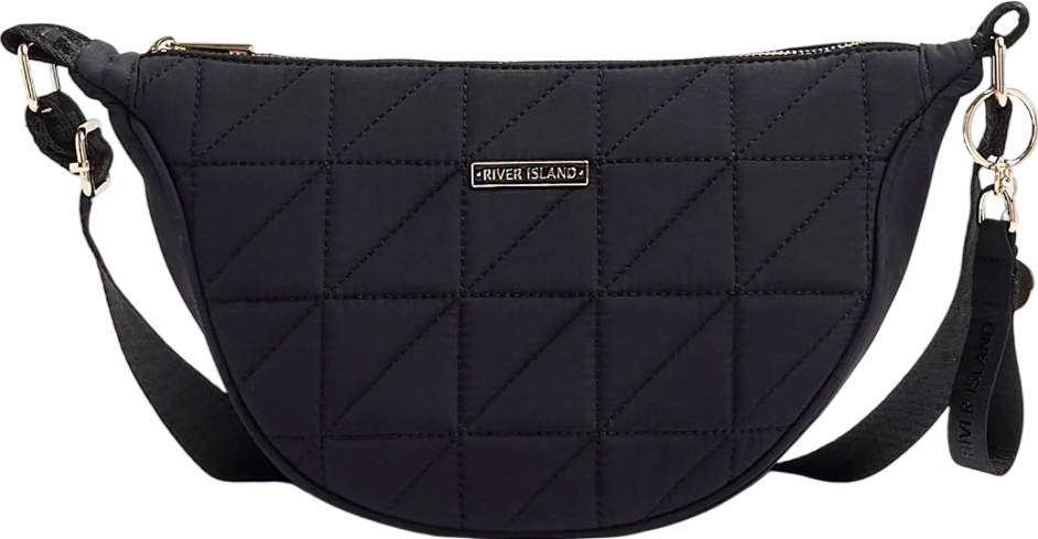 River Island Black Soft Quilted Cross Body Bag