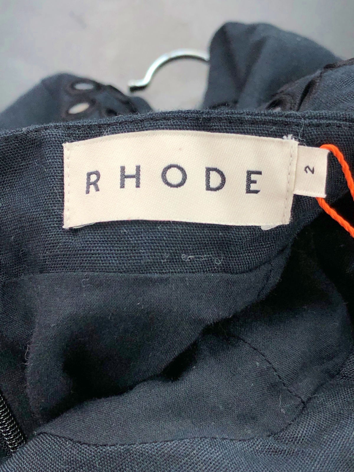 RHODE Black Embroidered Midi Dress UK 6