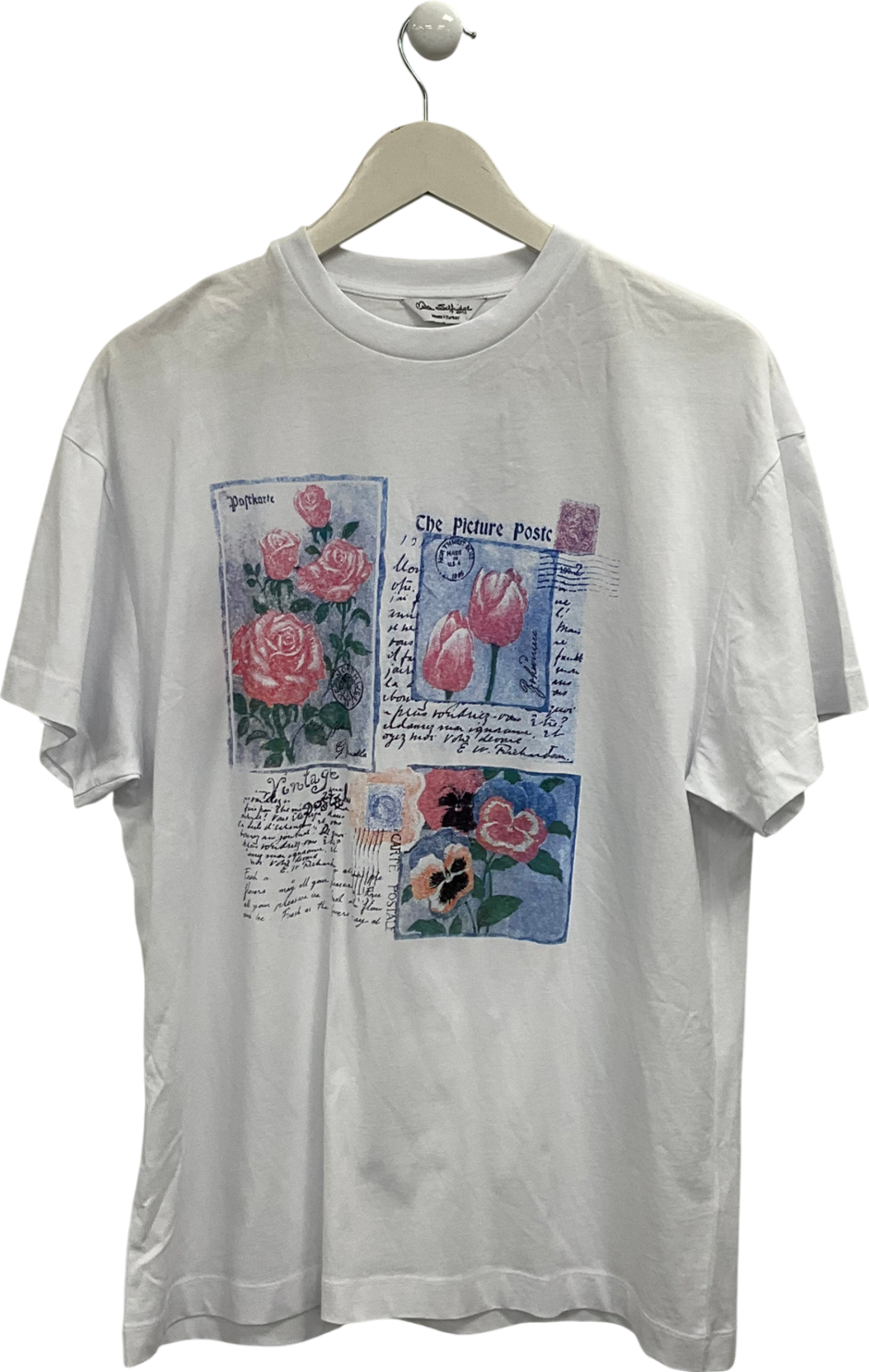 Miss Selfridge White Printed T-shirt UK 10