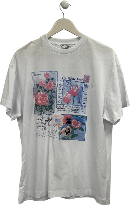 Miss Selfridge White Printed T-shirt UK 10