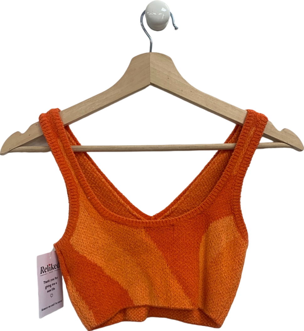 Weekday Orange Knitted Jacquard Top UK S