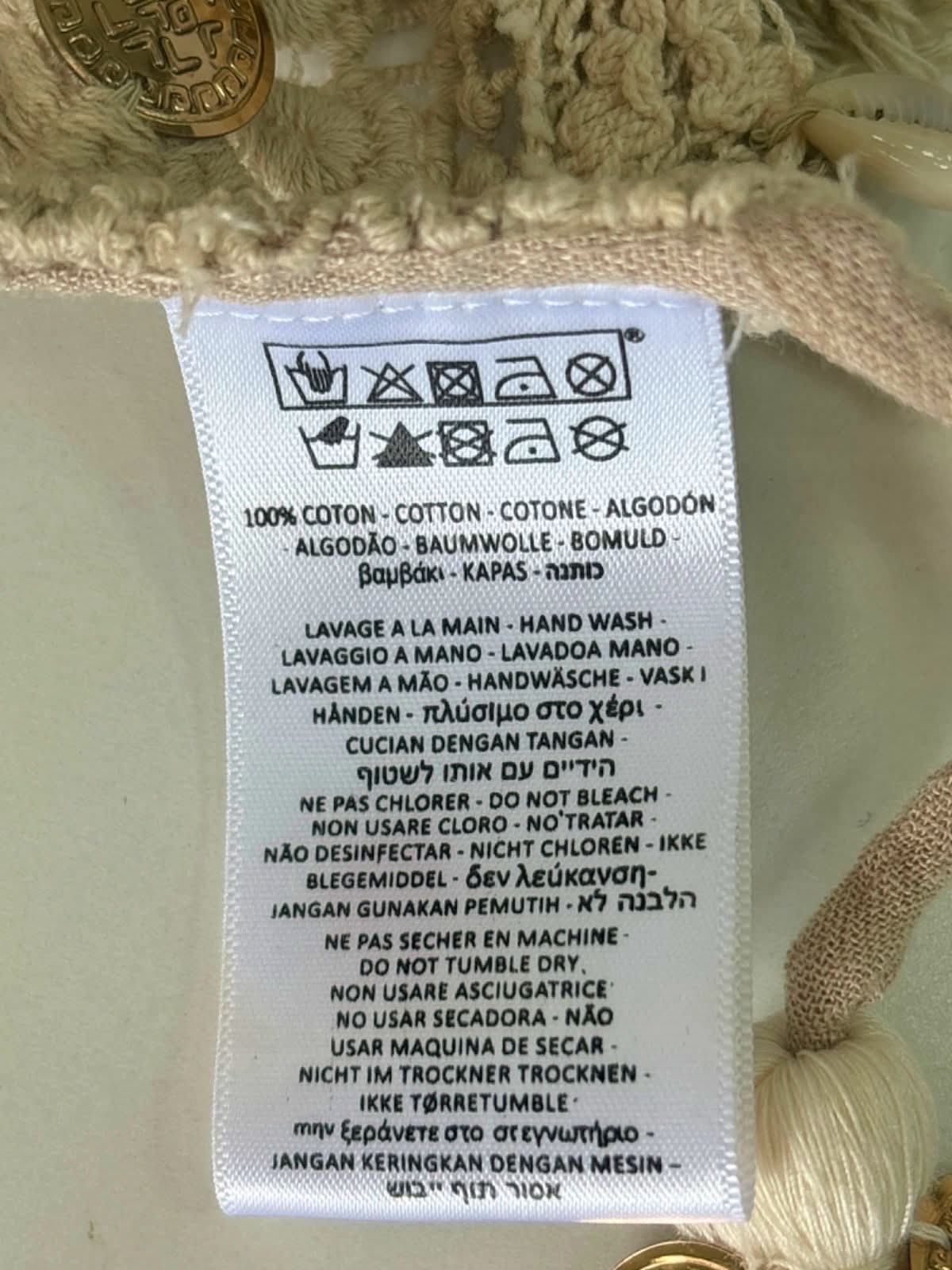 Boho White Crochet Belt with Tassels One Size