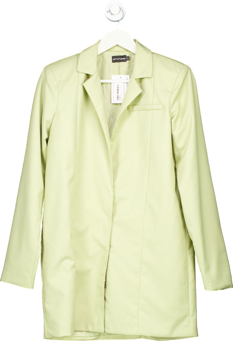 PrettyLittleThing Light Green Longline Blazer UK 6