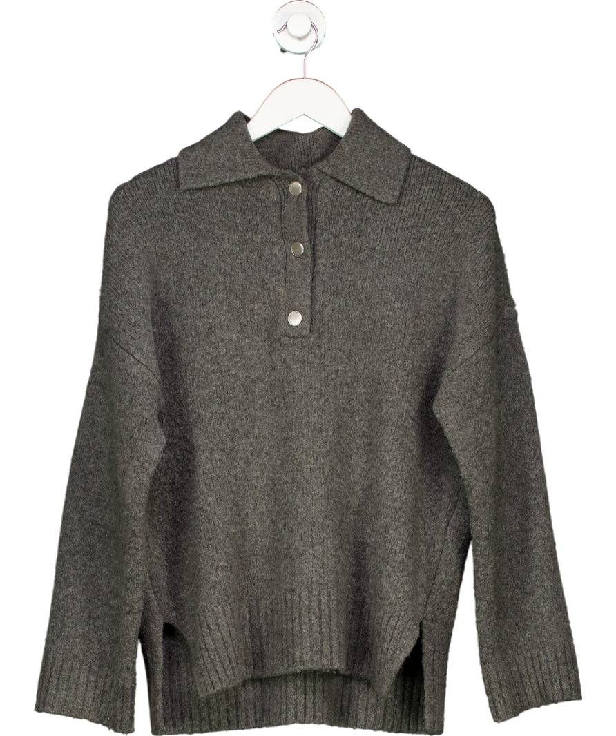Abercrombie & Fitch Grey Notch Collared Sweater UK S