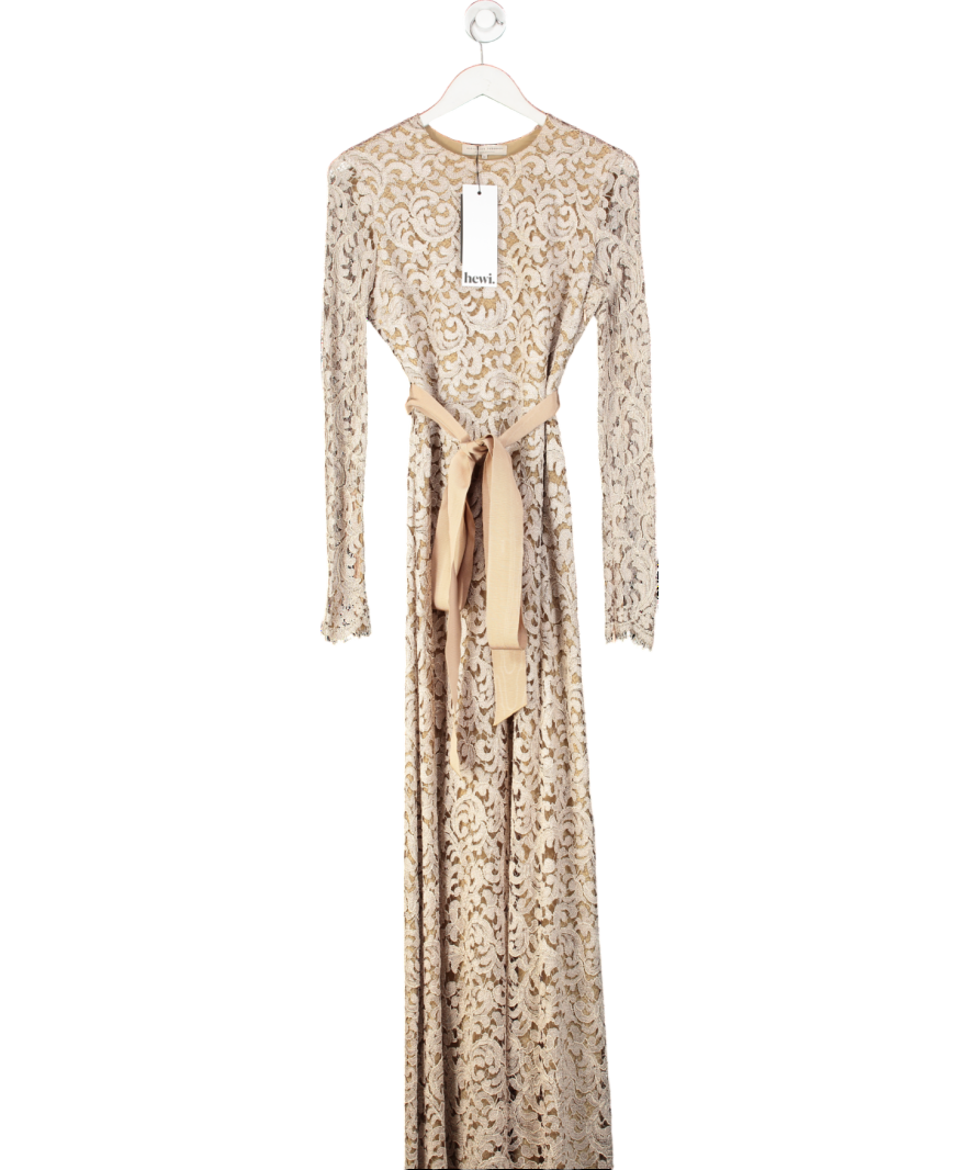 Alexander Terekhov Nude Lace Long Sleeve Gown UK 10