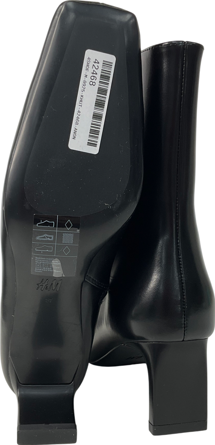 H&M Black Heeled Ankle Boots UK 4 EU 37 👠