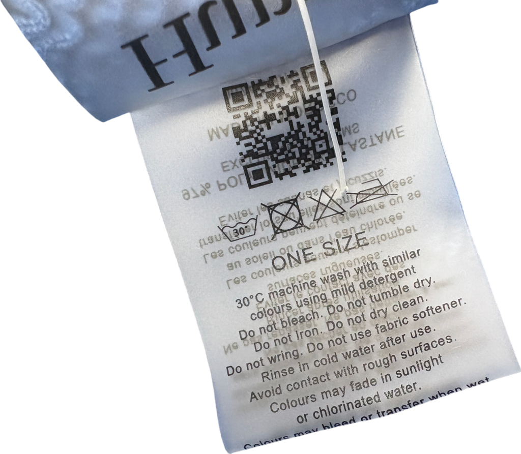 Hunza G Blue Domino Metallic Seersucker Swimsuit UK One Size