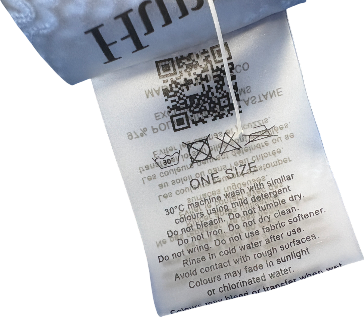 Hunza G Blue Domino Metallic Seersucker Swimsuit UK One Size