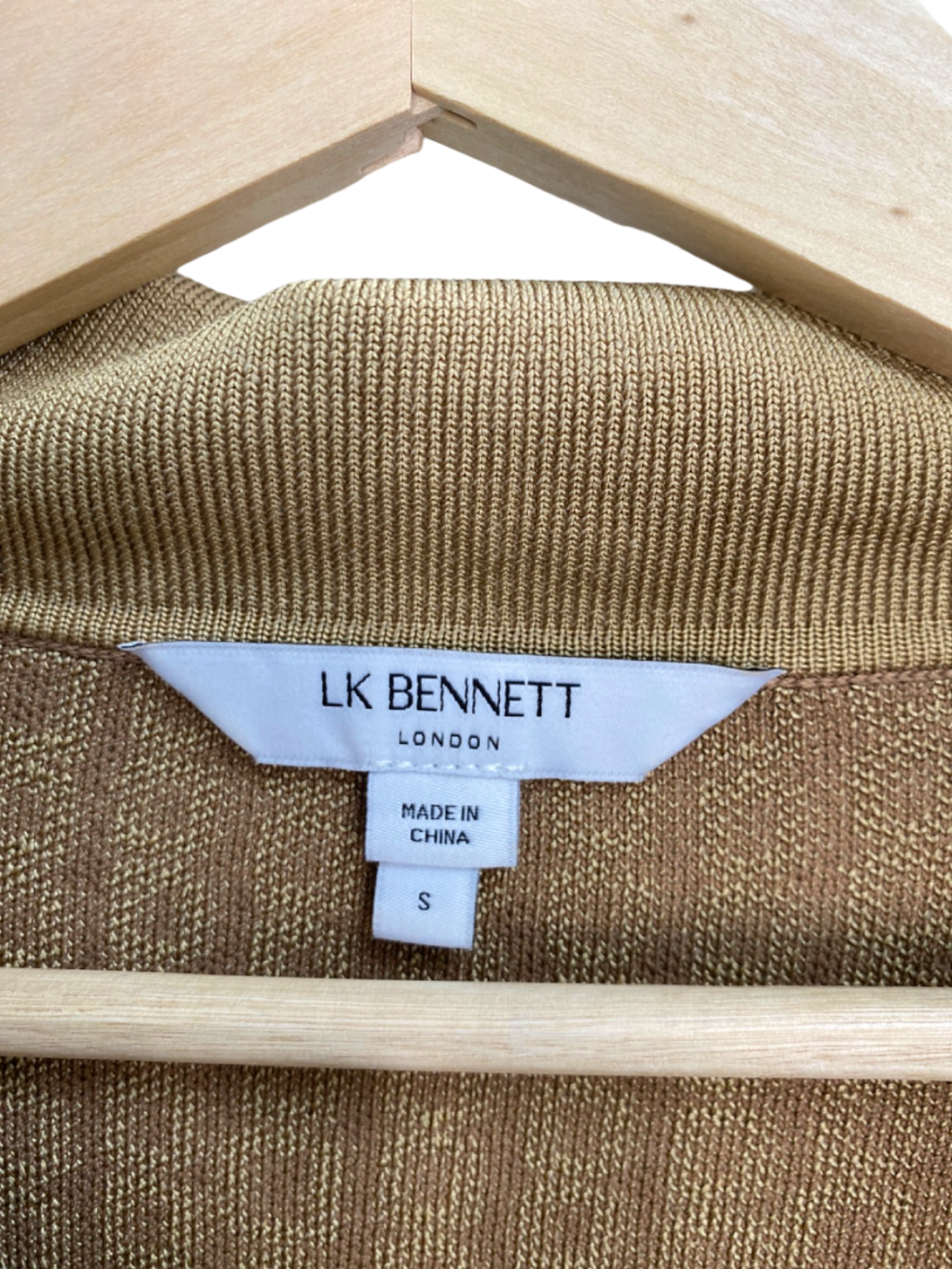LK Bennett Brown Patterned Polo T-Shirt UK S